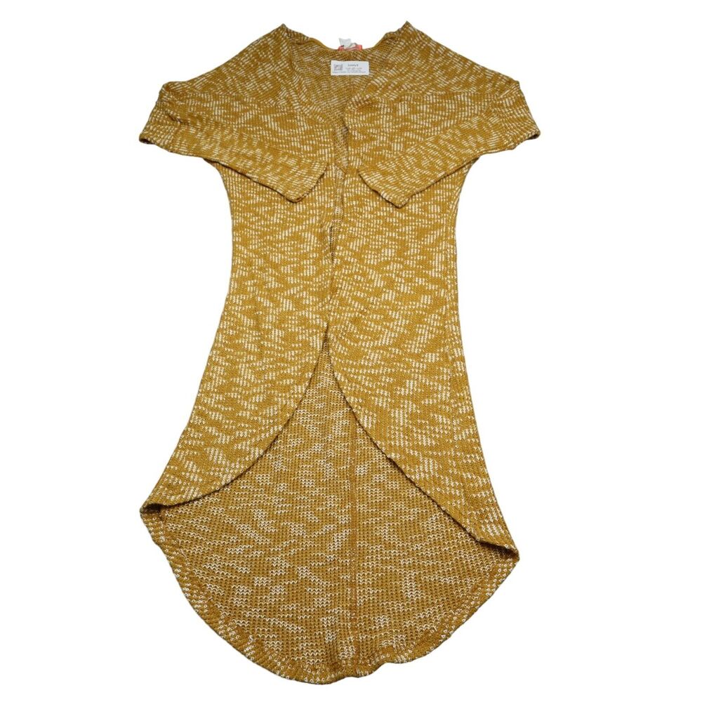 Banjul Sweater Womens S Yellow Long Sleeve Knitted Open Front Cardigan